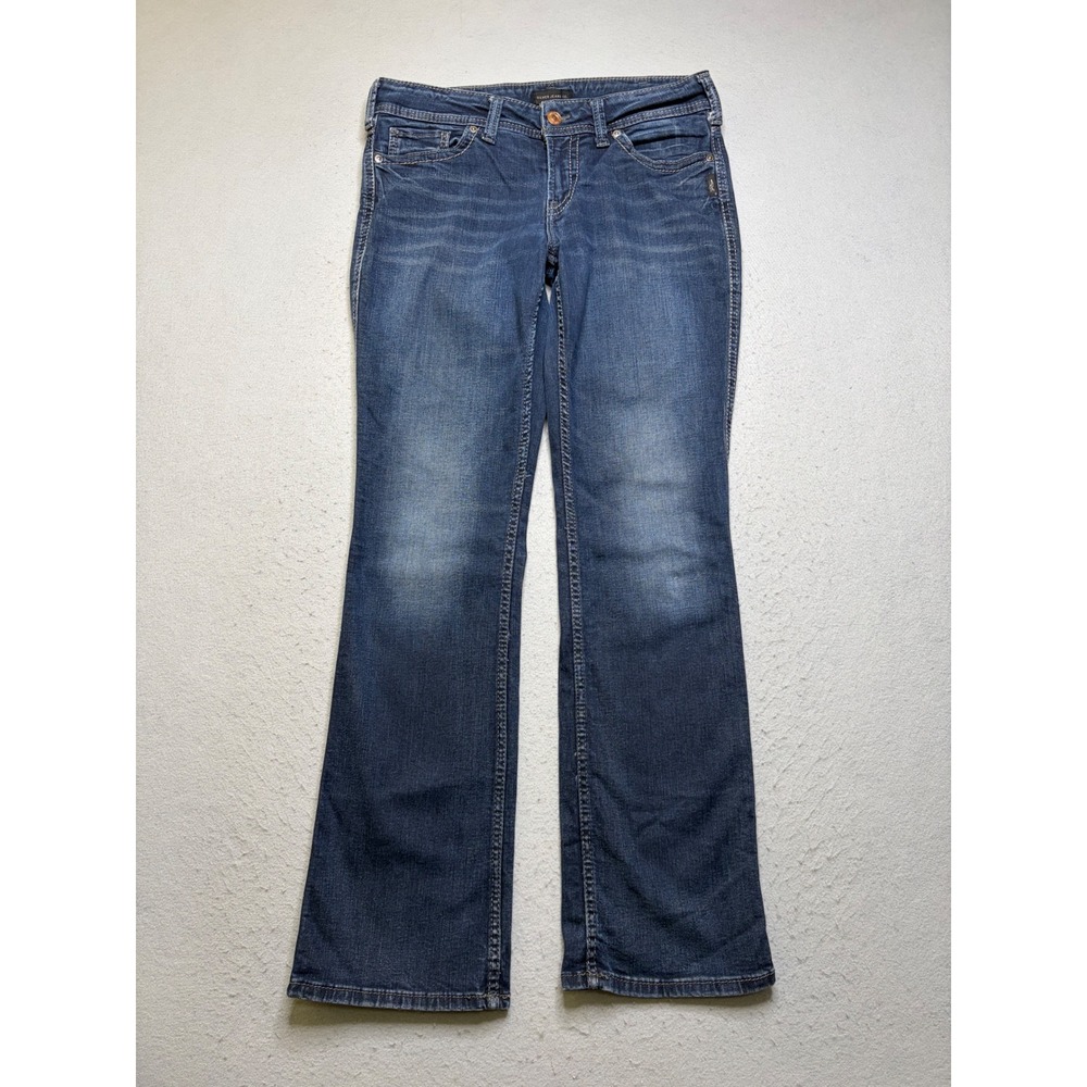 Silver Jeans Suki Slim Boot Women 33 Blue Denim Mid Rise Dark Wash L93616SSX405